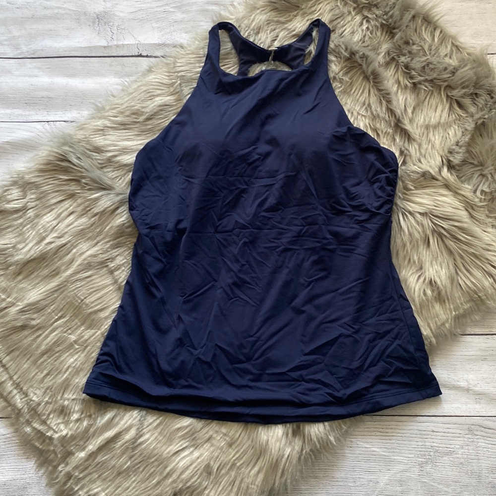 Athleta Maldives Tankini Navy Blue Women’s Size 40D/DD